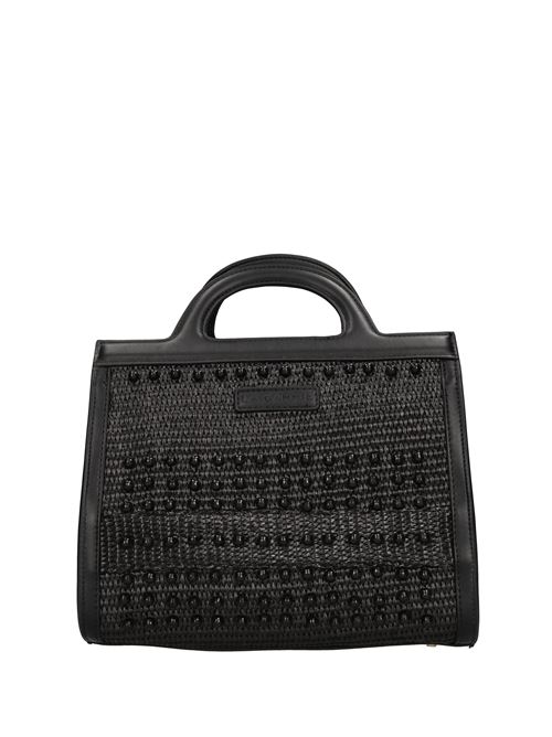 Borsa MALIBU in ecopelle e rafia LA CARRIE | 141M-HM-581-RAENERO
